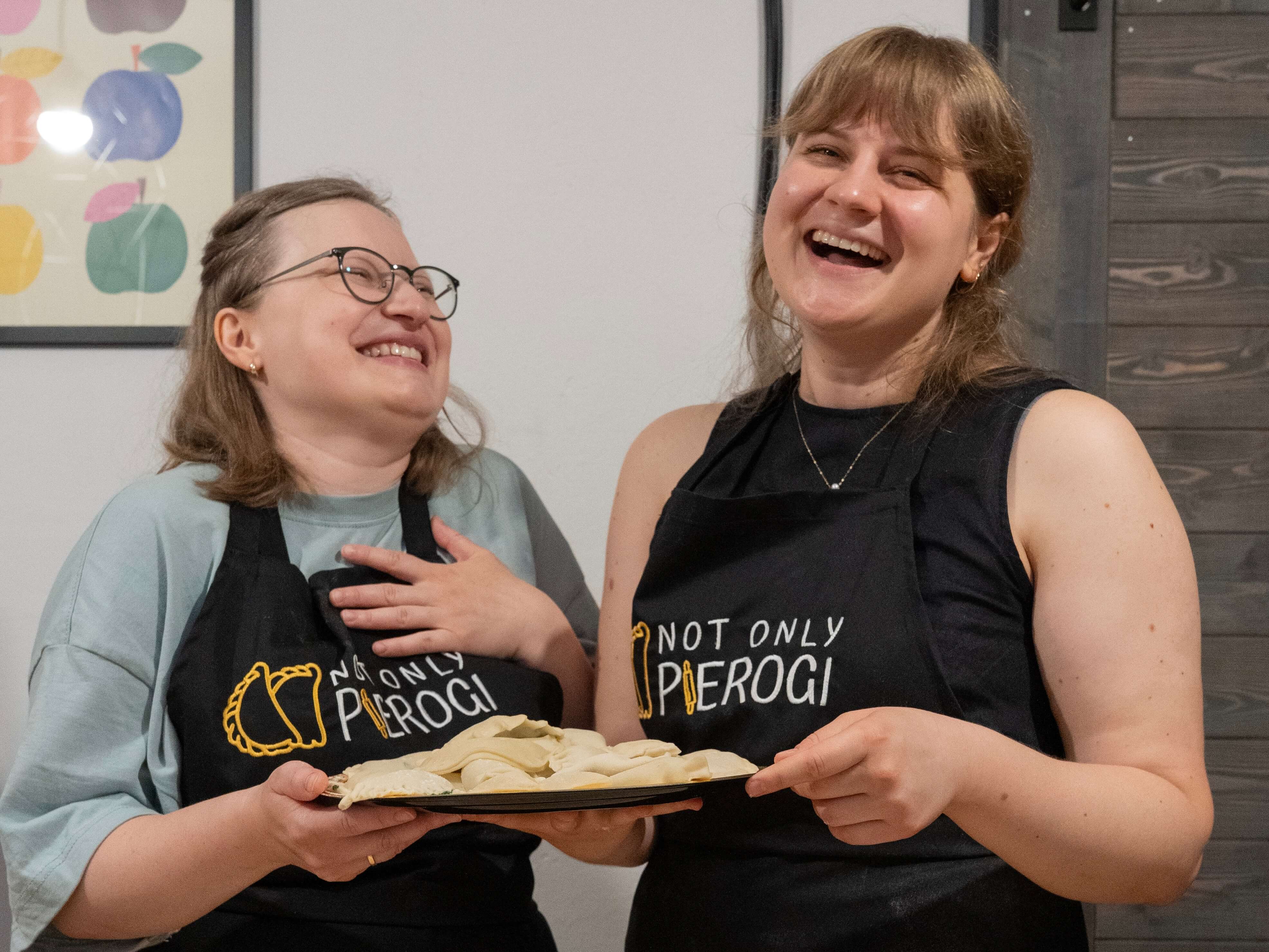 Lots of fun while making pierogi in Warsaw