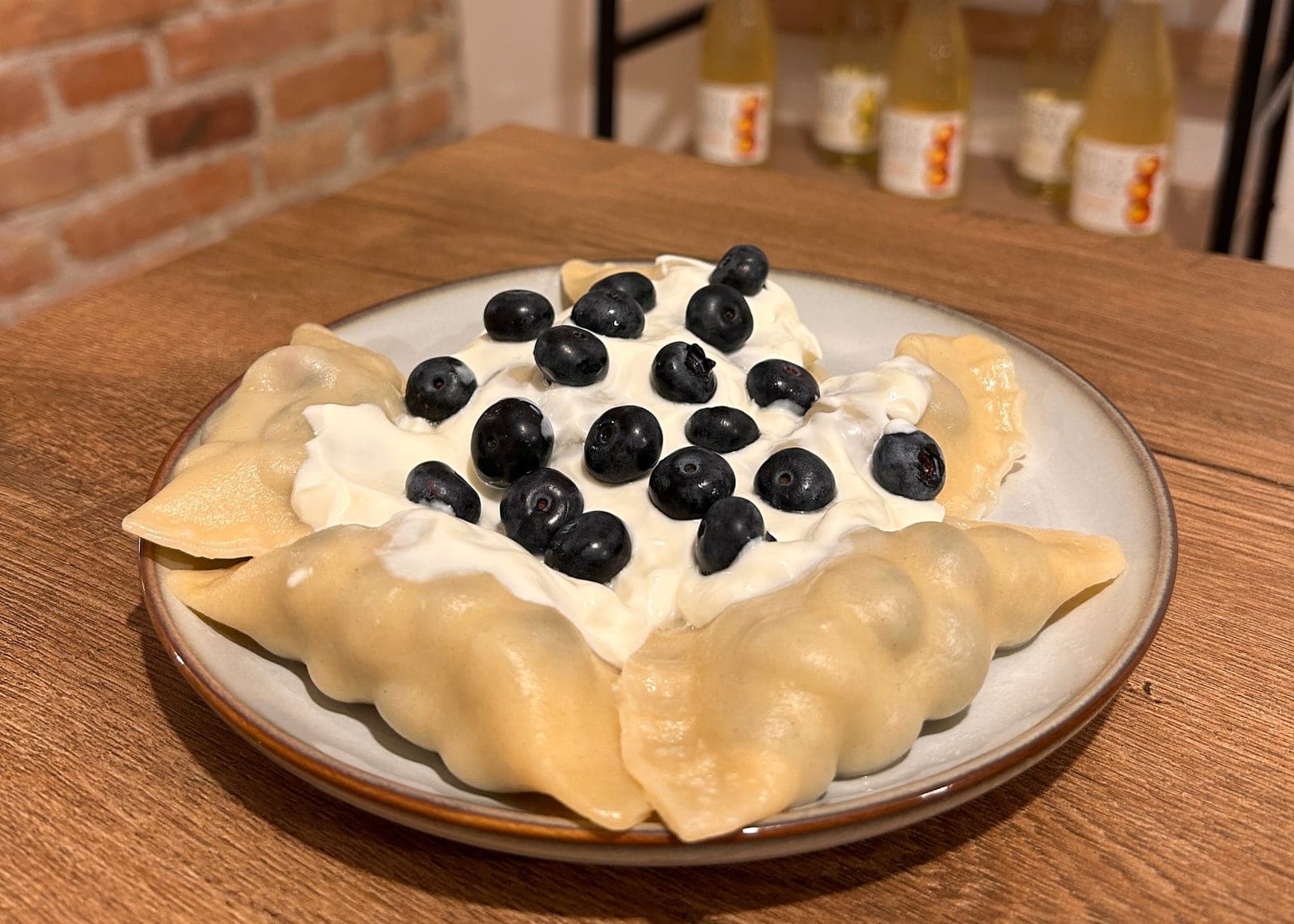 Not Only Pierogi Cooking Class: blueberry pierogi with cream