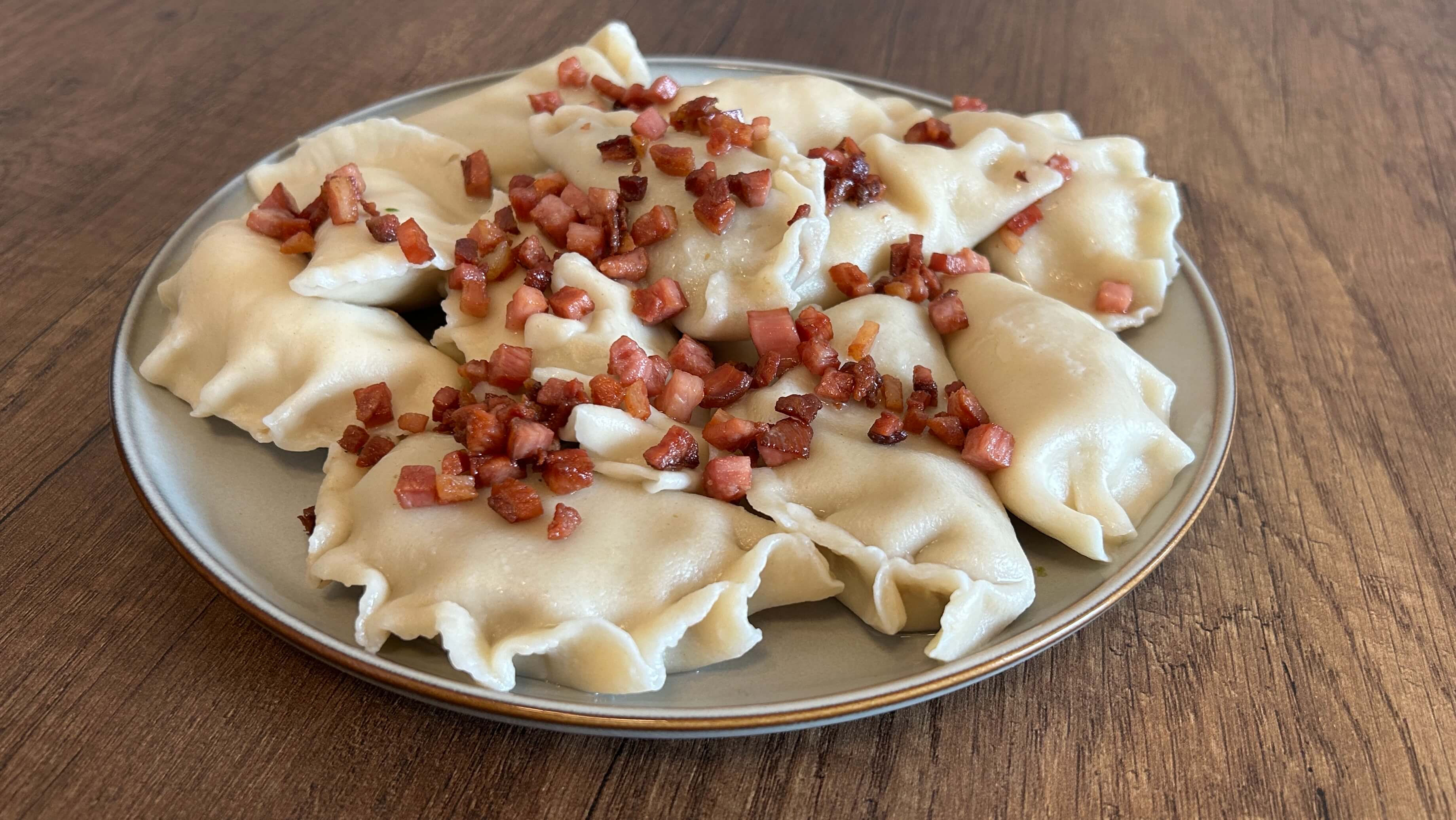 Delicious homemade pierogi meal